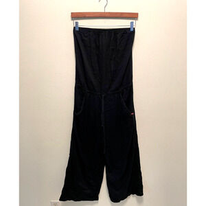 Hard Tail Forever Womens Romper Medium Black Strapless Wide Leg Drawstring Y2K
